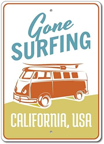 Tamne filijale Znak, surfanje, surfer, poklon, kuću na plaži, hippie van dekora, po mjeri za surfanje, dekor za surf, kvalitetan aluminijumski metalni znak.