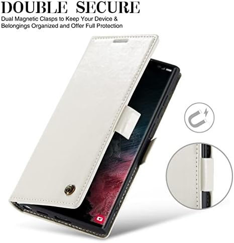 [2 u 1] torbica za novčanik za Galaxy S22 Ultra, magnetno Pu kožno postolje [RFID Blocking] Slotovi za kartice