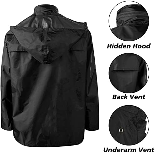 Navis Marine Muška rain odijelo s kapuljačom kapuljača vodootporna radna odjeća prozračna jakna i hlače
