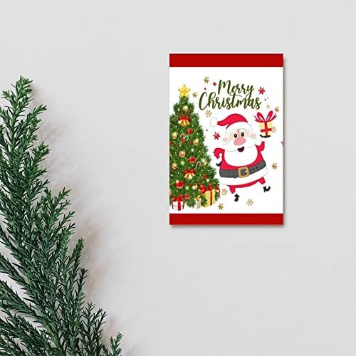 Vintage božićni viseći znak smiješno Santa Claus Wood Sign Pine Tree Snowflake Crveni drveni Znak Retro sezonski Dobrodošli Znak za seosku kuću Vrt Dom Prednji zadnji ulaz ulaz 12x8in