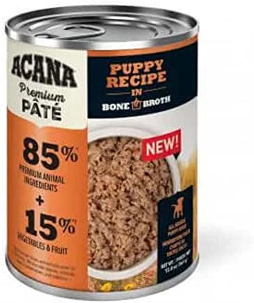 ACANA Premium pašteta bez žitarica recept za štene u bujonu od kostiju mokra hrana za pse, 12,8 oz, slučaj
