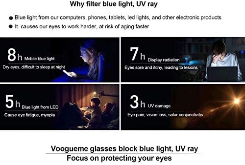 Voogueme Cat Eye naočare sa plavim svjetlom za žene, blokirajte UV naočare protiv naprezanja očiju Antoinette