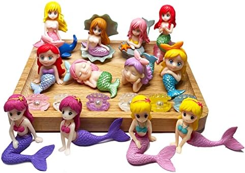 JKANRUH 18 PCS minijaturne figurice sirene, mini sirena i biserne figurice za ukrašavanje kolača za kućne dekorativne dekoracije Diy Crafts