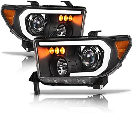 Alpha sove 8711552 farovi projektora sa bijelom LED svjetlosnom trakom - Crni Amber odgovara 2007-2013 Toyota