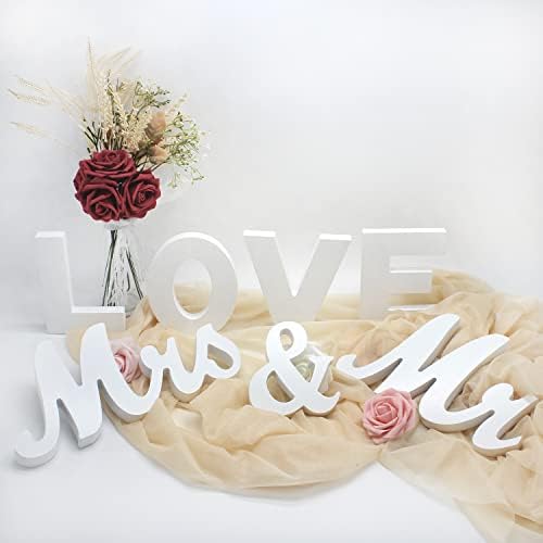 Joylex Love Drveno pismo, MR i MRS Drveni znak za svadbenu tablicu, velikih predmeti gospodina i gospođe