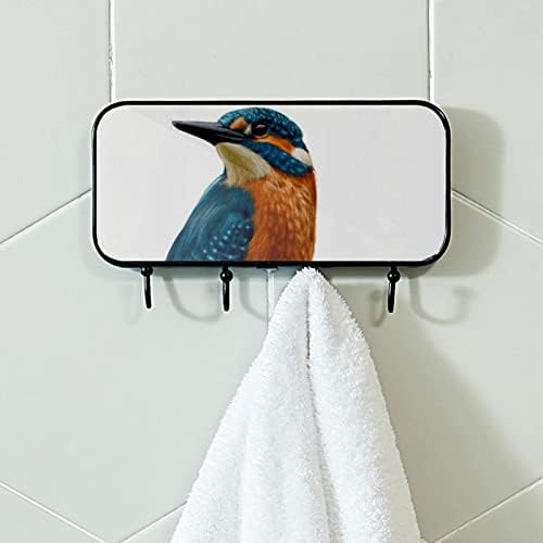Kingfisher Bird Print kaput nosač zida, ulazni kaput nosač sa 4 kuka za kaput kapu ručnik torbica haljina kupaonica ulazi u kupaonicu