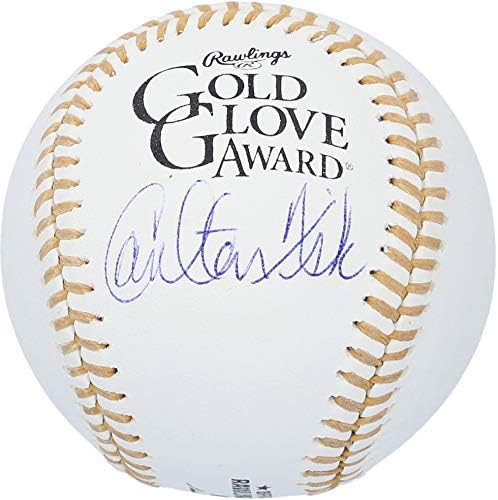 Carlton Fisk Boston Red Sox sa autogramom Zlatne rukavice logo Bejzbol-MLB rukavice sa autogramom