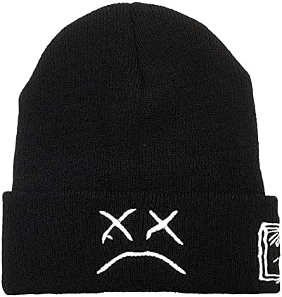 Shengqxgll Sad Boys Beanie Knit Hats Plakanje licem Zimska toplo rastezljiva mekana skijaška kapa za muškarce