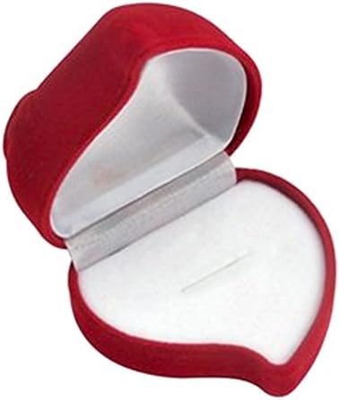 Mallofusa Crvena ruža & amp; kutija za prsten u obliku srca prijedlog baršunasta torbica za vjenčanje za