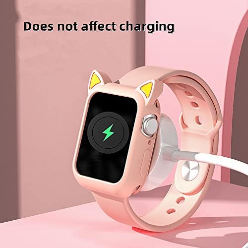 Zieuooo 2 u 1 Slatka Jedinstvena meka silikonska zaštitna poklopac i opseg Kompatibilan sa Apple Watch Case