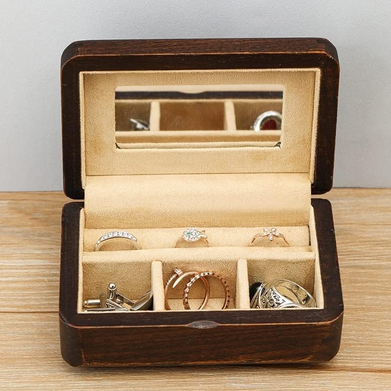 Nnjhg AC207 Drveni mali nakit kutija za pohranu Organizator putnika Ogrlice na nakitu Nakit nakit Izložbi