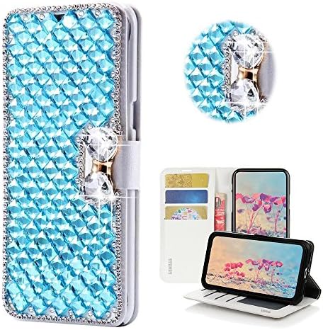 STENES LG G5 Case-Stylish - 3D Handmade Bling Crystal Square Lattice Bowknot novčanik Slotovi za kreditne kartice Fold Stand kožna futrola za LG G5-Champagne