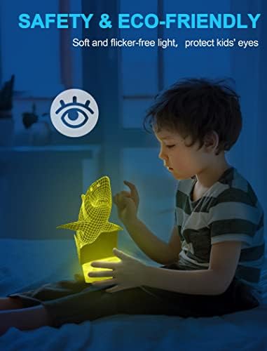 Lijepo Dream Shark noćno svjetlo za djecu, 3d Illusion noćna lampa, 16 boja koje se mijenjaju daljinskim