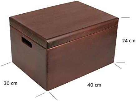 Creative Deco velika smeđa Drvena kutija za odlaganje sa poklopcem na šarke | 15,8 x 11,8 x 9,44 inča /