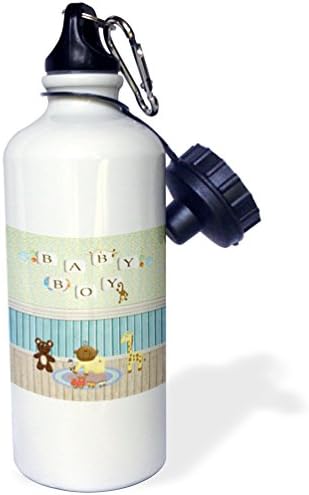 3Droza Crna dječak dječak medvjed majmunski vlak i žiraffe baby boy sport boca vode, 21 oz, prirodna
