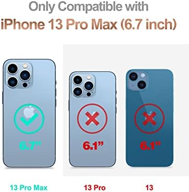 Gviewin za iPhone 13 Pro Max Case s metalnim kickstadom, [3 načina postolja] Mramorna tanka sjajna udarna