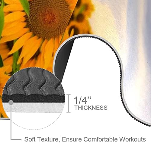 Ljetna cvjetna suncokretova biljka Extra debela prostirka za jogu - ekološka neklizajuća Vježba & podloga