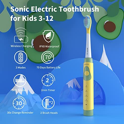 WHITOP ED04 električna četkica za zube za tinejdžere dečake devojčice, IPX8 vodootporan, 4 režima Sonic