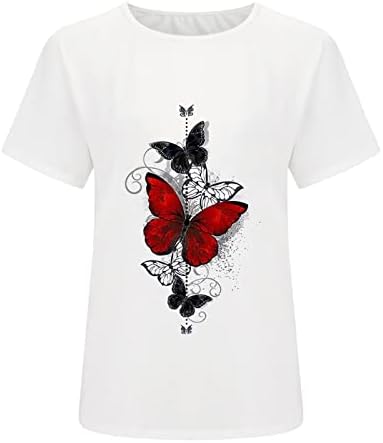 Ženska ljetna majica Slatki leptir Ispis Grafički labavi tees Crew vrat kratkih rukava casual bagering cvjetna