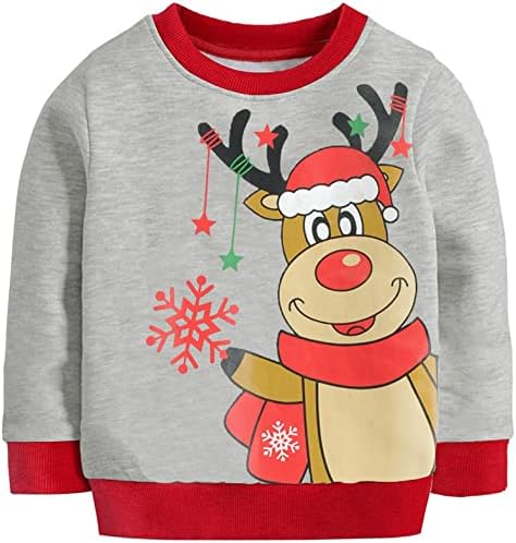 DDSOL Toddler Boys Girls Duwetshirt ružna božićna majica duks djeca xmas pulover smiješni jelena santa 2-7