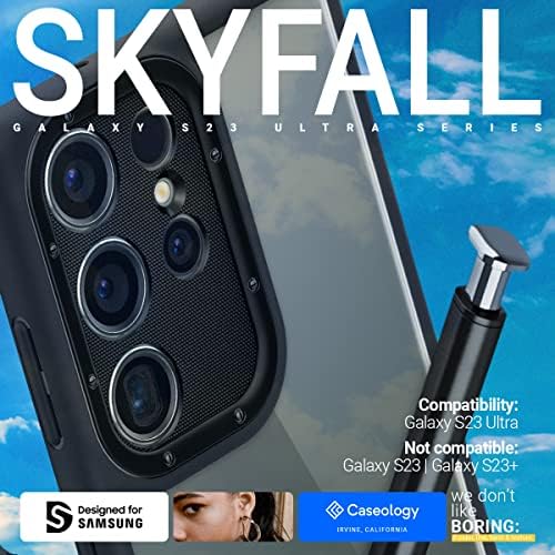 Caseology Skyfall Clear Case kompatibilan sa Samsung Galaxy S23 Ultra CASE 5G [ultra-Clear Anti-Yelling] Testiran izdvojena vojne ocjene - mat crna