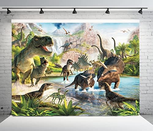 Dhxxsc 7x5ft fotografija dinosaurusa pozadina Dinosaur Party Banner 3d ukras za rođendan djece Dinosaur