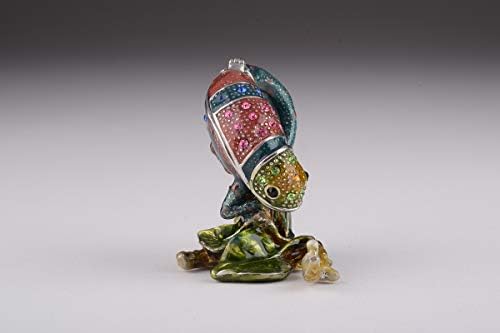Keren Kopal Iguana Trinket kutija ukrašena Swarovskim kristalima Jedinstveni ručno rađeni poklon IG1929