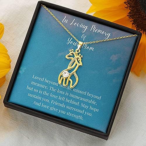Nakit za poruke, ručno rađena ogrlica - personalizirana ogrlica žirafe, u ljubavnom sjećanju na vašu mamu,