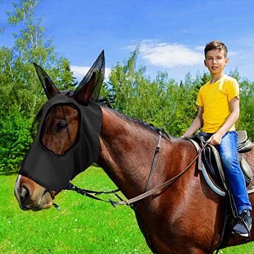 Sadnyy 6 komada Comfort Horse fly Mask elastičnost meka konjska maska sa ušima zaštita od Sunca za konja,