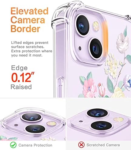 RoseProt [4-in-1] iPhone 14 Plus Case sa kaljenim staklenim zaštitnim zaslonom + zaštitnik objektiva kamere,