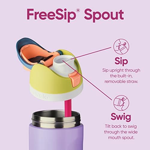 Owala Freesip izolirana boca od nehrđajućeg čelika sa slamom i freesip izoliranom bocom od nehrđajućeg čelika sa slamom za sport i putovanja, BPA, 24-unca, boneyard