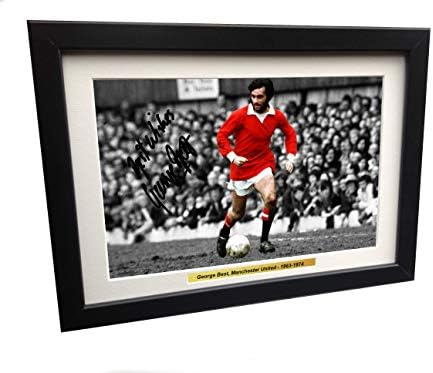 Kitbags & ormarići George najbolje crno-bijele-Manchester United-12x8 A4 autogramom fotografija fotografija potpisan okvir za slike poklon nogomet