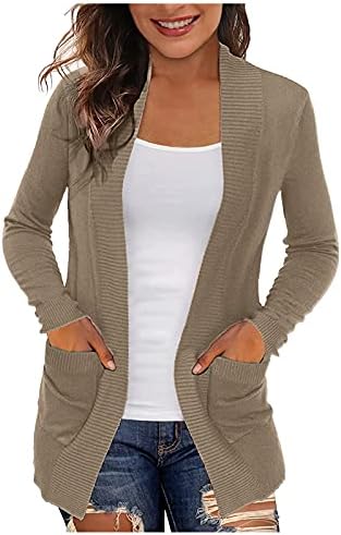 XILOCCER Najbolje jakne za žene obrezana jakna Ženska košulja Jakna Lagana jakna Ležerna s otvorenim prednjim kardiganskim džemper