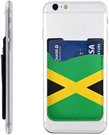Držač za zastavu Jamajka PU kožna kreditna kartica ID kućišta 3M ljepljivi rukavi za sve pametne telefone