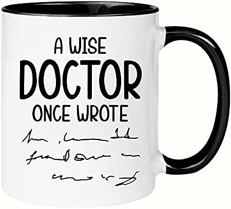 wonwhew YYWUDISHOP-smiješna doktorska šolja, Mudri doktor je jednom napisao šolju, šolja doktora medicine, šolja lekara,za ženu, rođendan doktora, 11oz keramička šolja za kafu/šolja za čaj