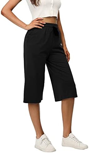 Ženske kaprione hlače Kastrirane ležerne hlače Yoga Wide noga plaža Comfy Capris dukseri sa džepovima