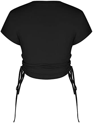 Ženska bazična košulja u obliku košulje 2023 kratkih rukava Crewneck Crewneck Boat vrat Casual bluza Thirt