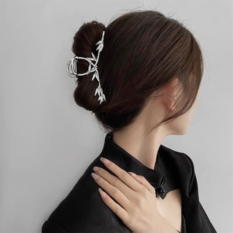Žena Srebrna bambuso metalni isječci za kosu za kosu trendy kose kandže Barrettes frizeri za kosu za kosu