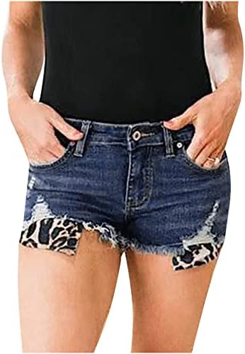 Ženski gumb traper kratke hlače Ležerne prilike za trčanje za žene visoke strukte uznemirene kratke hlače