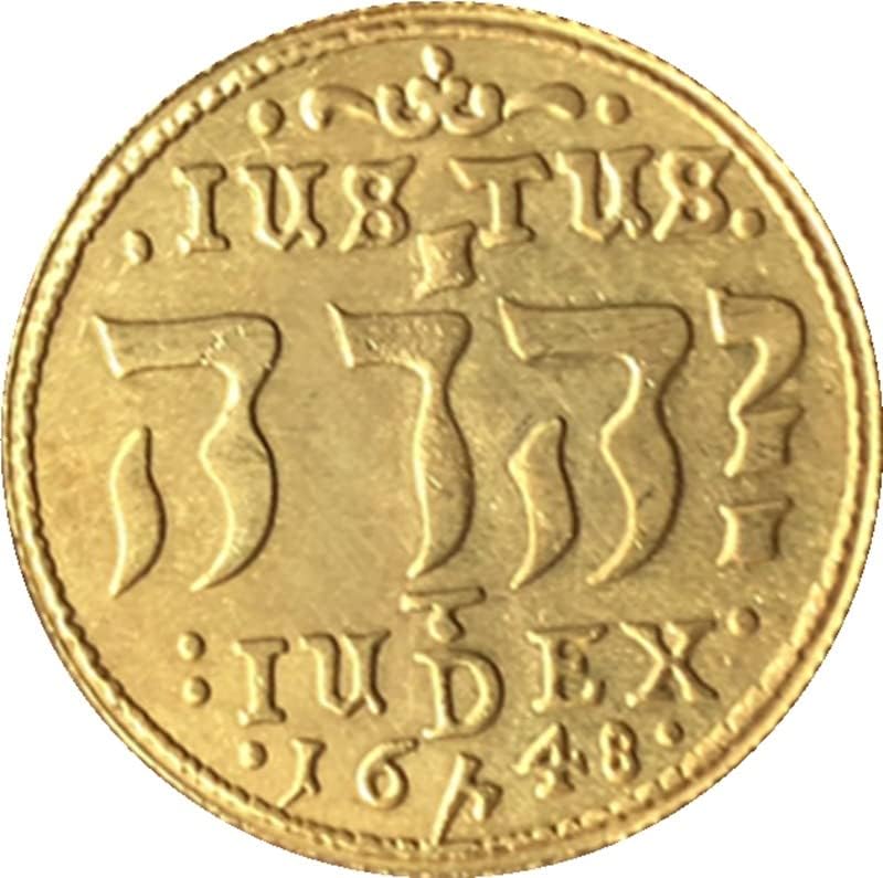 1648 Danski novčići bakar pozlaćeni antikni novčići inozemni kovanice kovanice