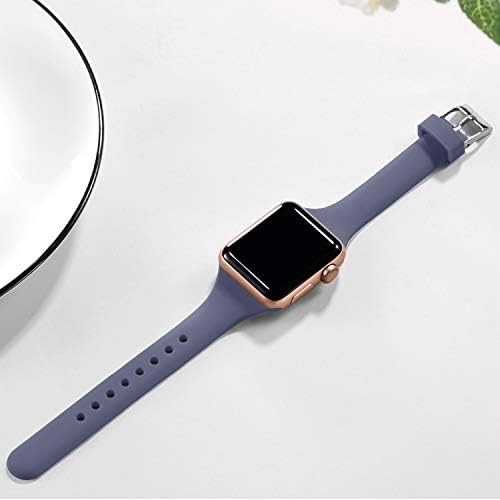 DGEge Slim Watch Bands kompatibilni sa jabučnim satovima 38 mm 42mm 40mm 44mm, silikonski tanji pojas za