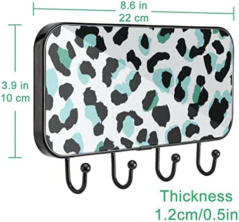 Leopard Skin uzorak Sažetak Print kaput nosač zida, ulazni nosač kaputa sa 4 kuka za kapute kaputi za ručnik torbica ogrtači kupaonica u kupaonici dnevni boravak