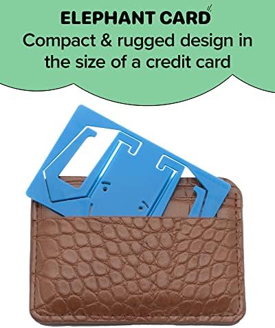Elephant Card® plavi nosač za iPhone | Veličina kreditne kartice, sklopivi | Kontinuitetni nosač kamere