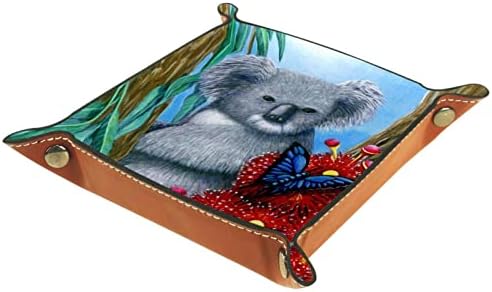 Tacameng kožna poslužavnik, slatka Koala na drvetu, kutije za odlaganje kocka stoni Organizator za novčanike