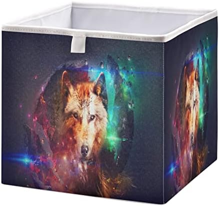 Alaza sklopive kocke za skladištenje Organizator, Wolf Galaxy kontejneri za skladištenje ormar polica organizator sa ručkama za kućnu kancelariju
