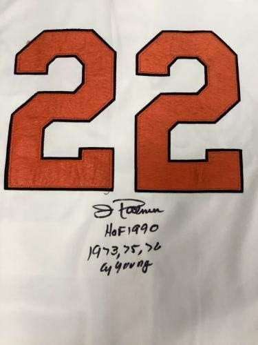 Jim Palmer potpisan dres bejzbol autografa 22 oriole CY HOF 90 JSA sa statistikama - autogramirani MLB dresovi
