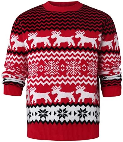 Muški pleteni džemper modni božićni džemper gornji topli pulover okrugli vrat dugih rukava vuneni džemper