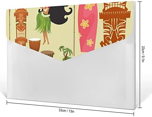 Luau Hawaii pol bubnjevi spaljuju fasciklu datoteka u boji plastike sa 6 džepova Organizator držač harmonike