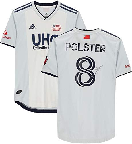 Matt Polster New England Revolution AUTOGREMENT MATEROVALNO KORIŠTENJE 8 Bijeli dres iz sezone 2020 MLS