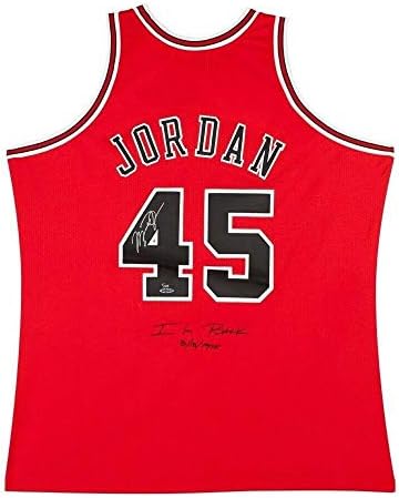 Michael Jordan potpisao 1995 Mitchell & Ness Bulls Crveni dres Ja sam se vratio / 145 UDA - autogramirani